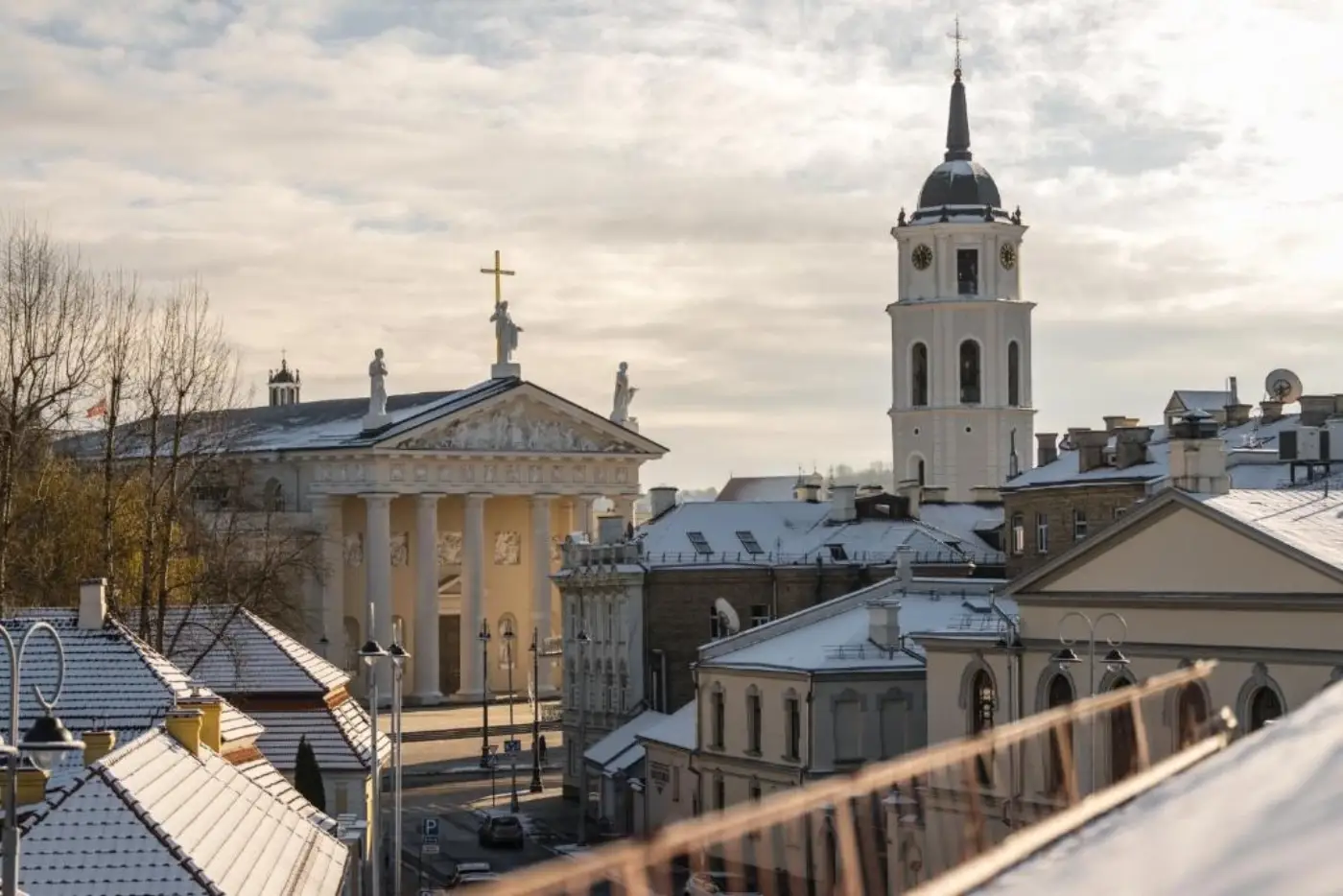 Vilnius Cathedral Square winter view